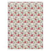 Rood Wit Poinsettia Rode bessen Patroon Kerstmis Tafelkleed (Voorkant)