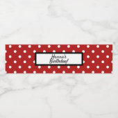 Rood wit poka Dot Birthday Water Fles Label Waterfles Etiket (Enkel label)