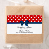 Rood, wit poka Dots Water Label, marinebow Etiket (Insitu)