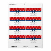 Rood, wit poka Dots Water Label, marinebow Etiket (Full Sheet)