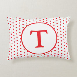 Rood & Wit Polka-Dot Gepersonaliseerd Accent Kusse Accent Kussen