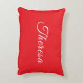 Rood & Wit Polka-Dot Gepersonaliseerd Accent Kusse Accent Kussen (Achterkant (Verticaal))