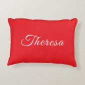 Rood & Wit Polka-Dot Gepersonaliseerd Accent Kusse Accent Kussen (Achterkant)