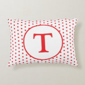 Rood & Wit Polka-Dot Gepersonaliseerd Accent Kusse Kussen (Voorkant)