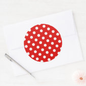 Rood & Wit Polka Dot Patroon Ronde Sticker (Envelop)