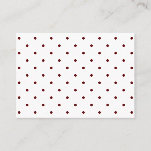 Rood & Wit Polka Dot Tempel Afdichting Uitnodiging Informatiekaartje (Achterkant)