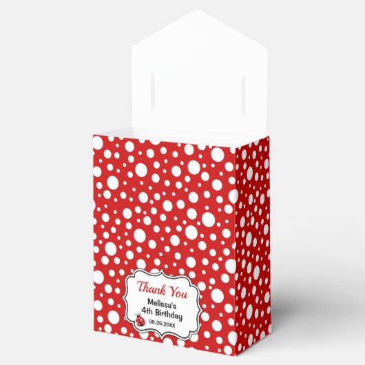 Rood Wit Polka Dots Ladybug Lijst Kinderen Verjaar Bedankdoosjes (Geopend)