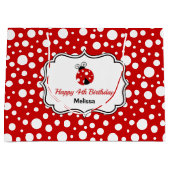 Rood Wit Polka Dots Ladybug Lijst Kinderen Verjaar Groot Cadeauzakje (Voorkant)