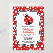 Rood Wit Polka Dots Ladybug Lijst Kinderen Verjaar Kaart (Voorkant)