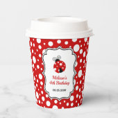 Rood Wit Polka Dots Ladybug Lijst Kinderen Verjaar Papieren Bekers (Achterkant)
