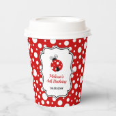 Rood Wit Polka Dots Ladybug Lijst Kinderen Verjaar Papieren Bekers (Voorkant)