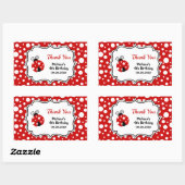 Rood Wit Polka Dots Ladybug Lijst Kinderen Verjaar Rechthoekige Sticker (Vel)