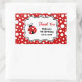 Rood Wit Polka Dots Ladybug Lijst Kinderen Verjaar Rechthoekige Sticker (Tas)