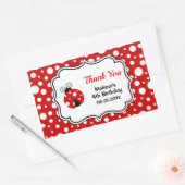 Rood Wit Polka Dots Ladybug Lijst Kinderen Verjaar Rechthoekige Sticker (Envelop)