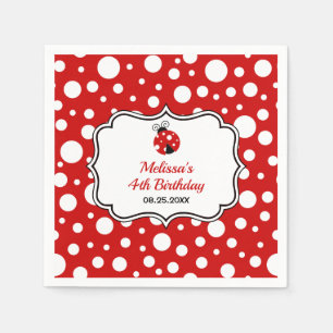 Rood Wit Polka Dots Ladybug Lijst Kinderen Verjaar Servet