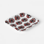 Rood Wit Pom Papier Bord (Gebogen)