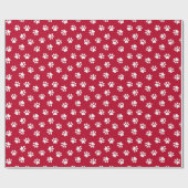 Rood-wit pootafdruk inpakpapier (Vlak)