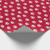 Rood-wit pootafdruk inpakpapier (Hoek)
