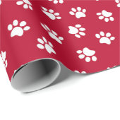 Rood-wit pootafdruk inpakpapier (Rol Hoek)
