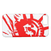 Rood & Wit Pop Art Lady Liberty iPhone 7 Hoesje (Achterkant (Horizontaal))