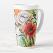 Rood Wit Poppies Latte Mok (Rechterhoek)