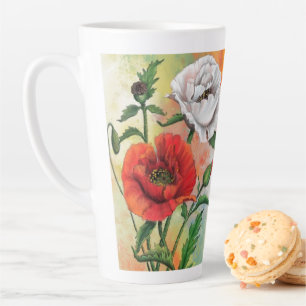 Rood Wit Poppies Latte Mok