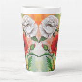 Rood Wit Poppies Latte Mok (Voorkant)