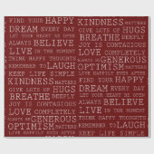 rood wit positief gedachten Inspirerend woorden Cadeaupapier (Vlak)