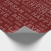 rood wit positief gedachten Inspirerend woorden Cadeaupapier (Hoek)