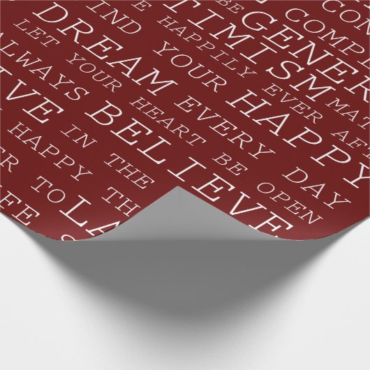 rood wit positief gedachten Inspirerend woorden Cadeaupapier (Hoek)