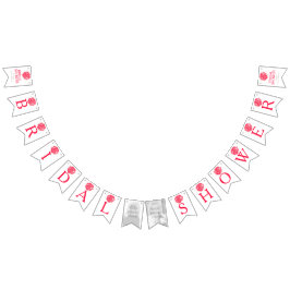 Rood wit posy vrijgezellenfeest foto bunting vlaggetjes