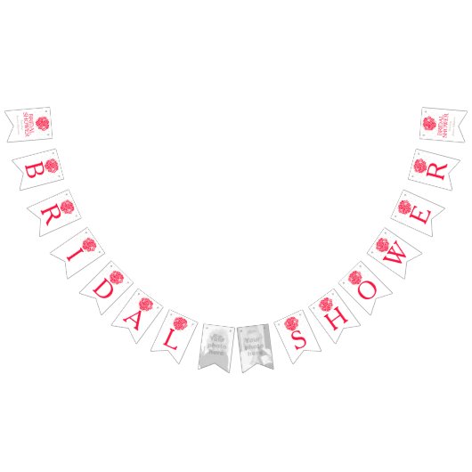 Rood wit posy vrijgezellenfeest foto bunting vlaggetjes (Alle)
