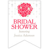 Rood wit posy vrijgezellenfeest foto bunting vlaggetjes (Eerste vlag)