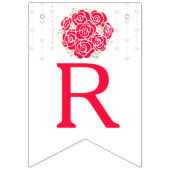 Rood wit posy vrijgezellenfeest foto bunting vlaggetjes (Derde vlag)