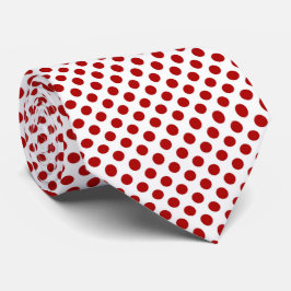 Rood wit puntpatroon stropdas