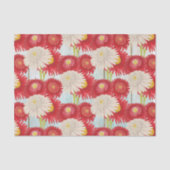  rood wit pyrethum madeliefjes hemelsblauw hek tissuepapier (Voorkant)