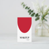Rood & wit QR Code Make-up Artist Visitekaartje (Staand voorkant)