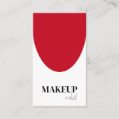 Rood & wit QR Code Make-up Artist Visitekaartje (Voorkant)