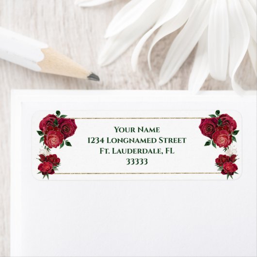 Rood, wit, Quinceañera retourlabels Etiket (Insitu)