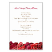 Rood, Wit, Quinceañera Tafel Kaart Nummer (Achterkant)