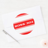 Rood Wit Race Stripes Boss 302 Motor Sticker (Envelop)