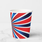 Rood wit Radiaal patroon Papieren Bekers (Achterkant)