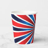 Rood wit Radiaal patroon Papieren Bekers (Voorkant)