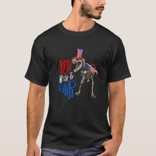 Rood wit & Rawr 4 juli dinosaurus rex T-shirt