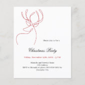 Rood wit rendier Kerstfeest uitnodiging (Voorkant)