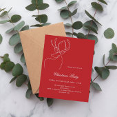 Rood wit rendier Kerstfeest uitnodiging