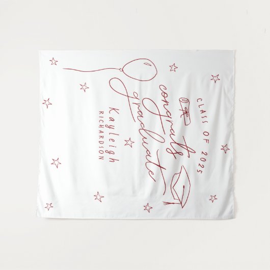 Rood Wit Retro Afstuderen Foto Achtergrond Wandkleed (Voorkant (horizontaal))