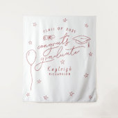 Rood Wit Retro Afstuderen Foto Achtergrond Wandkleed (Voorkant)