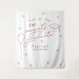 Rood Wit Retro Afstuderen Foto Achtergrond Wandkleed