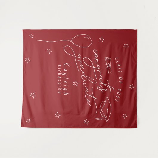 Rood Wit Retro Afstuderen Foto Achtergrond Wandkleed (Voorkant (horizontaal))